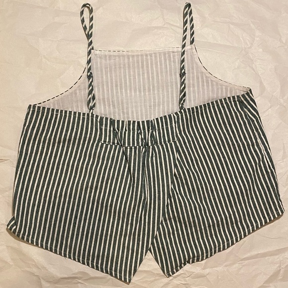 PacSun green and‎ white striped tank top Sz med - Picture 2 of 4